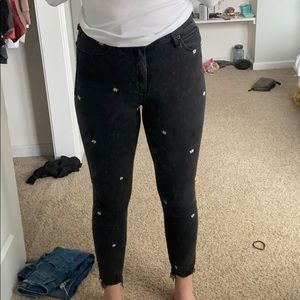 Abercrombie Black embroidered jeans